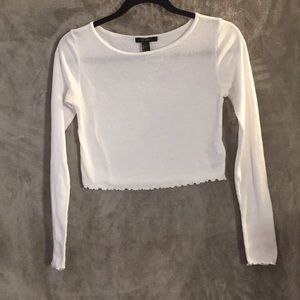 White long sleeve shirt/cropped top